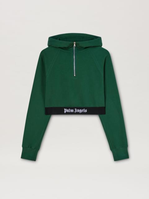 Palm Angels Logo Tape Zipped Hoodie