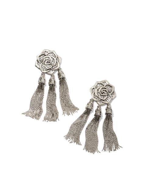 KENDRA SCOTT Ansel Rose Statement Earrings in Vintage Silver