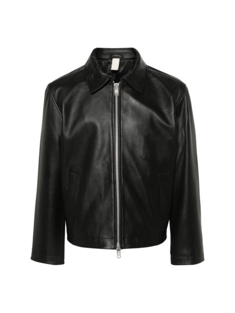 SUNFLOWER zip-up leather jacket
