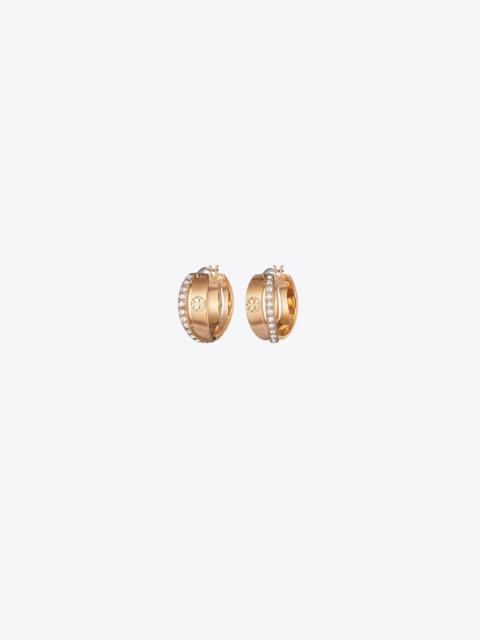 TORY BURCH Icon Pavé Double Hoop Earring