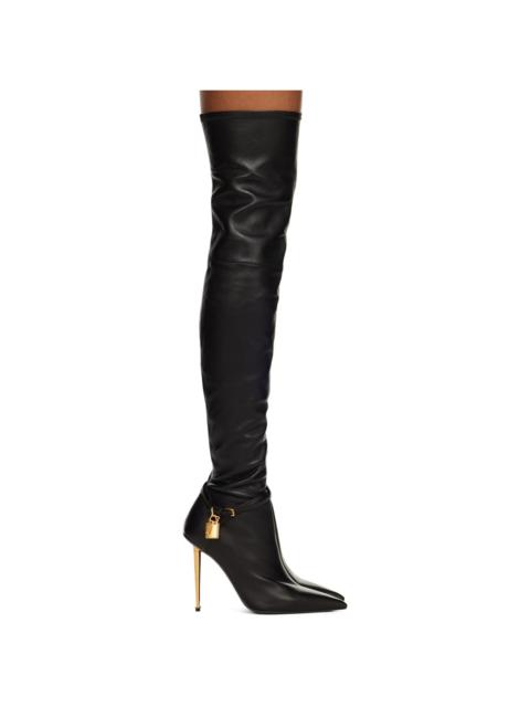 TOM FORD Black Padlock Over-The-Knee Boots