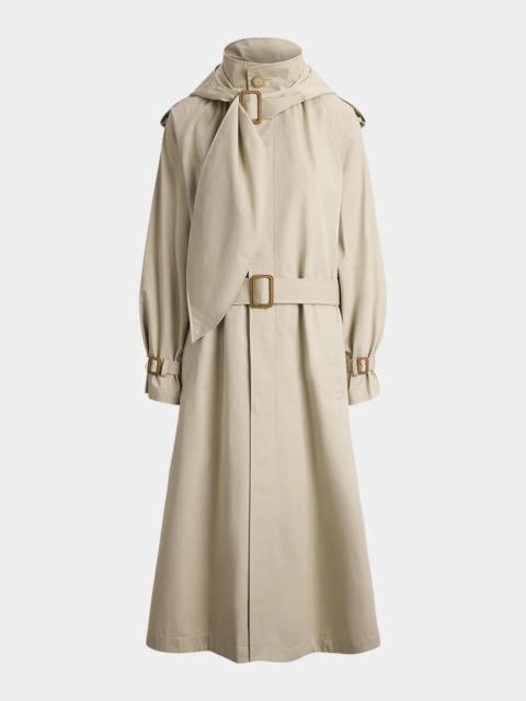 Polo Ralph Lauren Buckled-Scarf Hooded Trench Coat