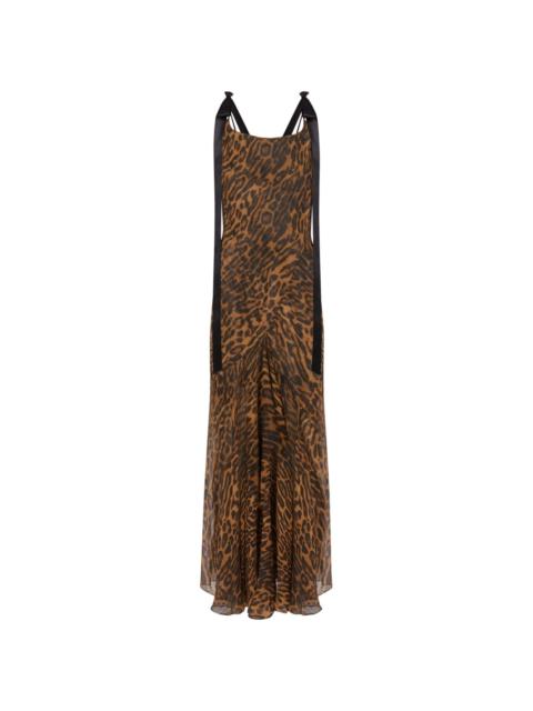 NINA RICCI leopard-print silk maxi dress