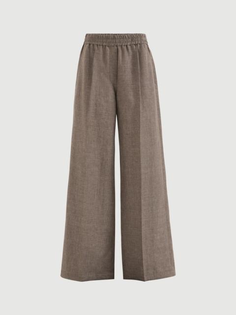 Brunello Cucinelli Sparkling linen loose track trousers