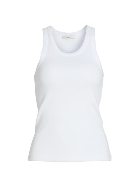 Vince Women's Scoopneck Cotton-Blend Tank - Optic White