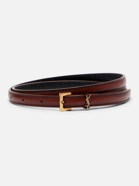 SAINT LAURENT Cassandre leather belt
