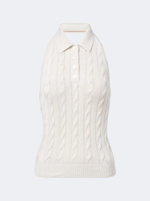 Ralph Lauren Cable-knit silk top