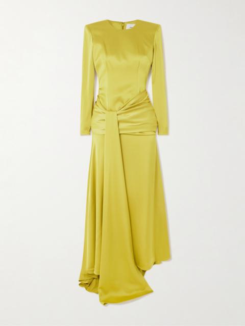 ALEX PERRY Draped Satin-crepe Gown