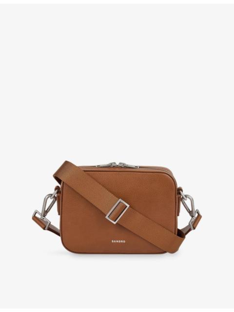 Sandro Logo-Embossed Leather Shoulder Bag