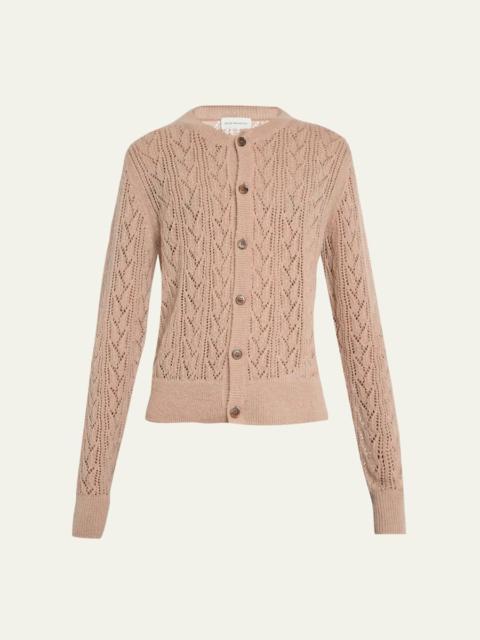 Dries Van Noten Men's Poly-Blend Openwork Cardigan Sweater