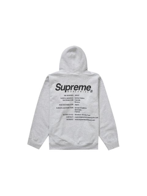 Supreme Supreme Worldwide Hooded Sweatshirt Ash Grey