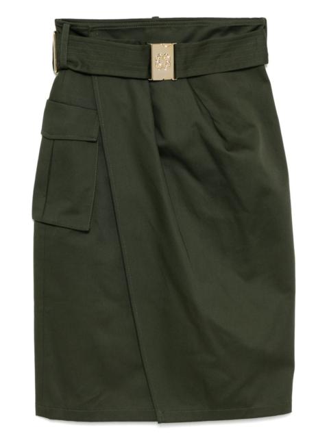 ELIE SAAB gabardine wrap skirt