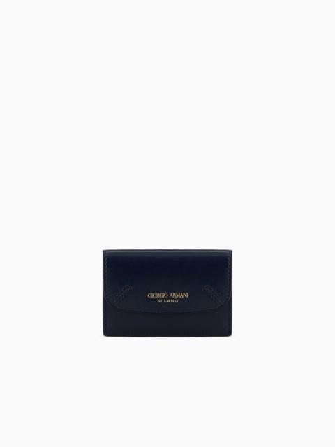 GIORGIO ARMANI MINI LA PRIMA TRIFOLD WALLET IN PALMELLATO LEATHER