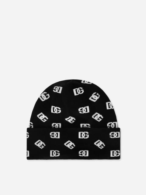 Dolce & Gabbana Jacquard knit hat with DG Monogram