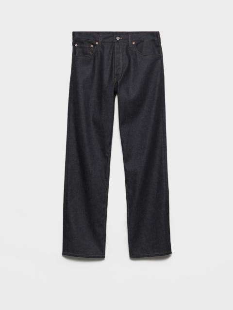 Prada Raw denim jeans with leather strap