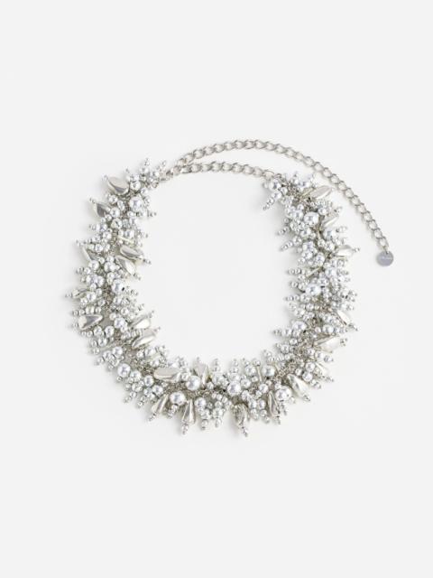 self-portrait Silver Beaded Choker