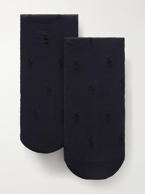Polo Ralph Lauren Logo-jacquard stretch-knit tights Black