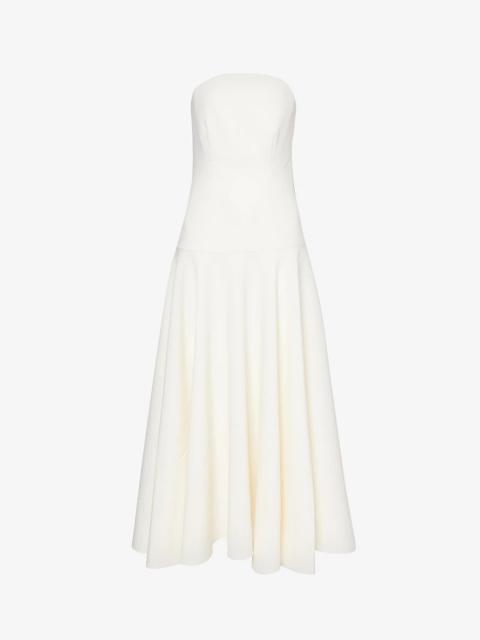 ROLAND MOURET Boned flared-hem crepe midi dress