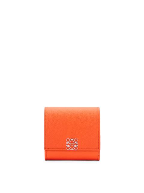 Loewe Anagram compact flap wallet in pebble grain calfskin