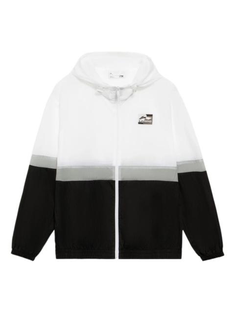 Li-Ning Li-Ning Logo Color Block Woven Windbreaker 'White Grey Black' AFDS309-3