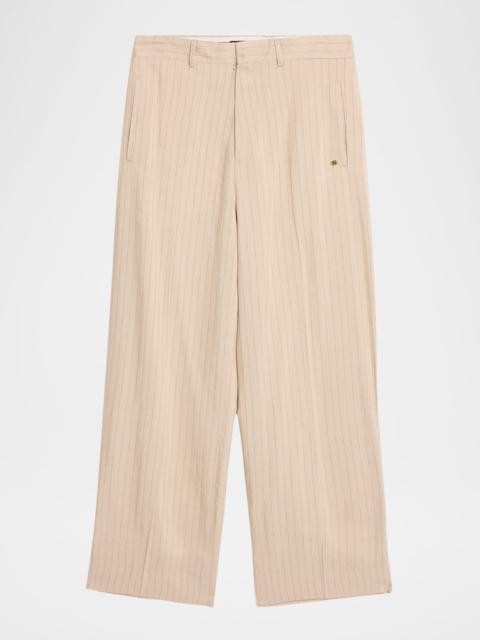 AMIRI Men's Striped Linen-Blend Tailored Pants