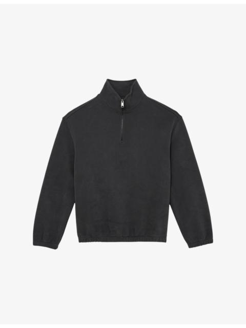 REISS Quinn Half-Zip Cotton-Blend Sweatshirt