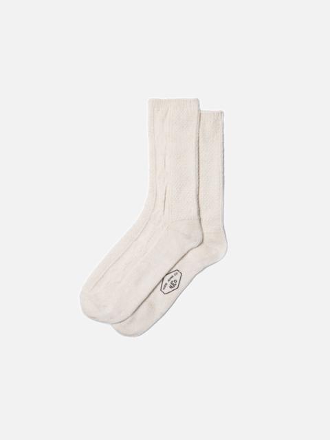 Nudie Jeans Women Cable Socks Offwhite