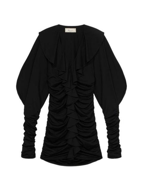 Blumarine ruffled gathered mini dress