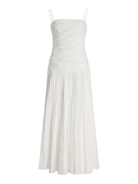 SIMKHAI Arie Cotton-Blend Bustier Midi Dress white