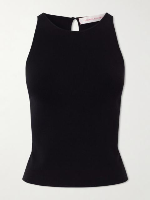 CAROLINA HERRERA Cropped Ribbed-knit Jersey Tank