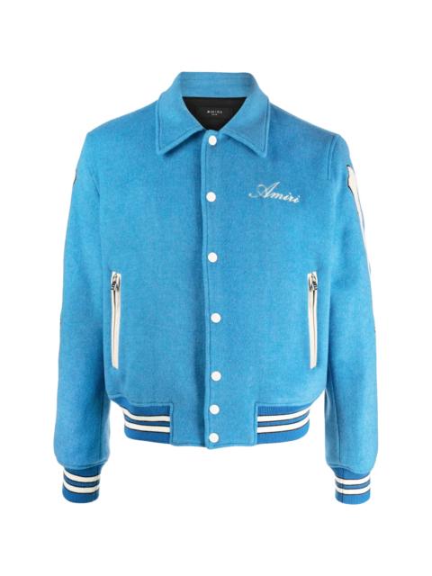 AMIRI Bones Varsity Jacket "Blue / White" PS23MOS002 463