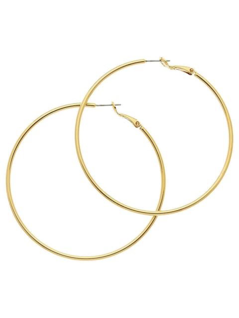 MELISSA ODABASH GOLD LARGE HOOP EARRINGS