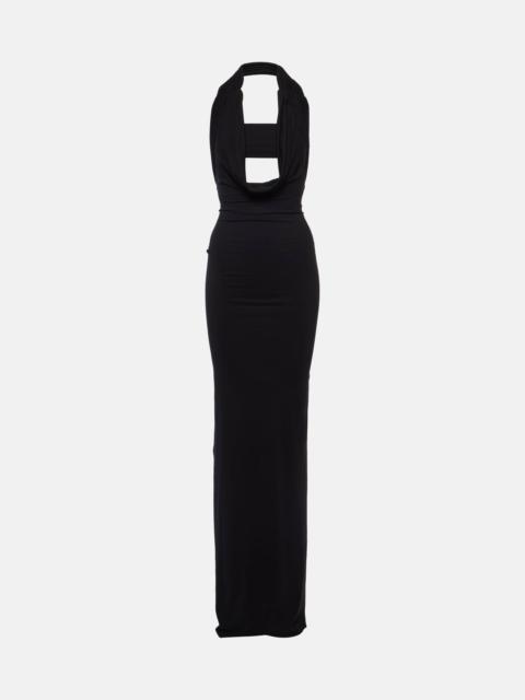 LaQuan Smith Ruched jersey gown