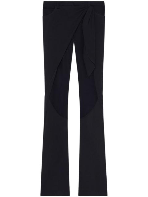 courrèges wrap-design flared jeans