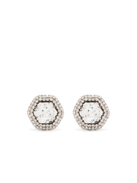 crystal-embellished clip-on earrings