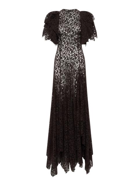 GABRIELA HEARST Lulsy Dress in Chocolate Floral Cashmere Lace
