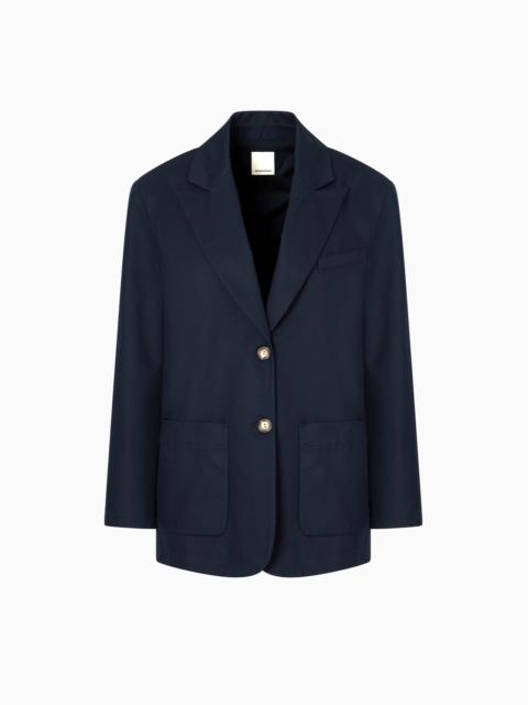 EMPORIO ARMANI ASV LIGHTWEIGHT GABARDINE BLAZER FROM THE PEACE CAPSULE COLLECTION