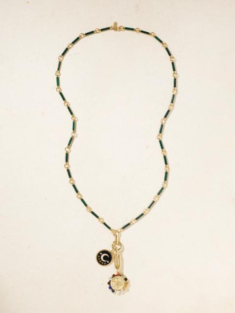 FOUNDRAE 18-karat Gold And Enamel Multi-stone Necklace