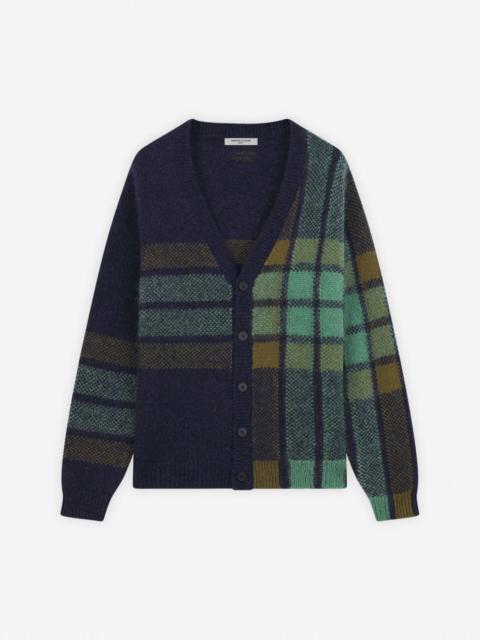 Maison Kitsuné GRAPHIC CHECK INTARSIA CARDIGAN