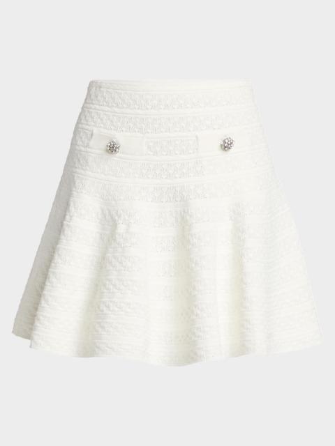 self-portrait Broderie Denim Mini Dress