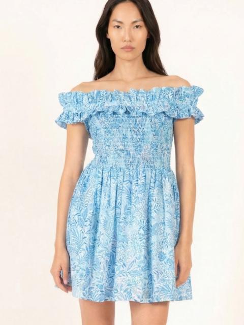 Poupette St Barth Mini Dress Amber - Blue Palmarosa