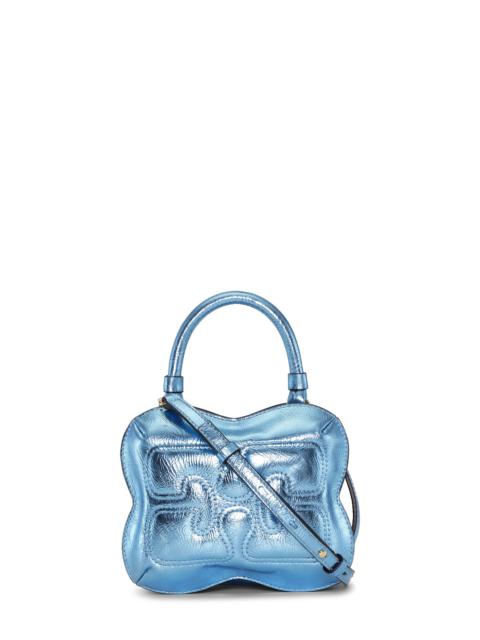 GANNI METALLIC BLUE SMALL BUTTERFLY CROSSBODY BAG