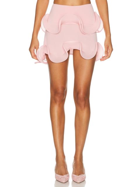 SID NEIGUM Wave Hem Bamboo Mini Skirt