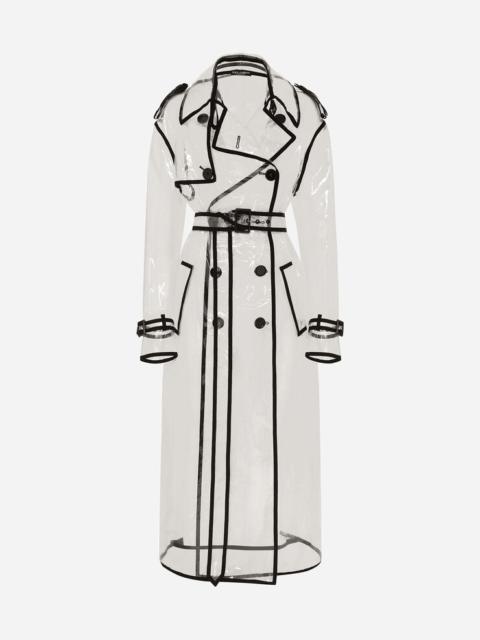 Dolce & Gabbana PVC trench coat with contrasting piping