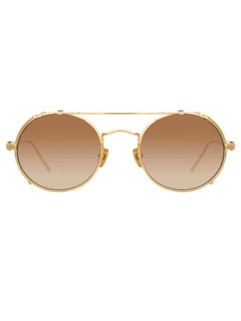 JIMI OVAL SUNGLASSES IN YELLOW GOLD