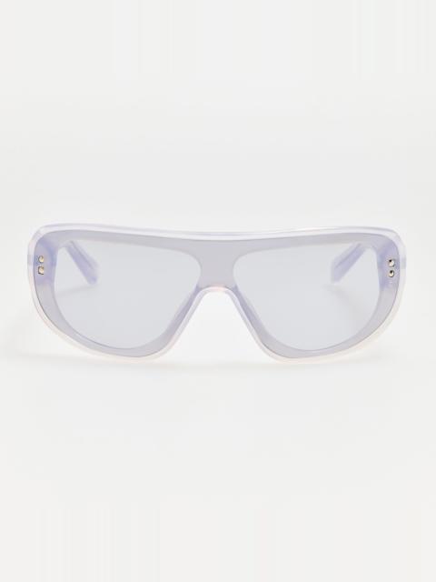 LINDA FARROW Havana Sunglasses in Oyster