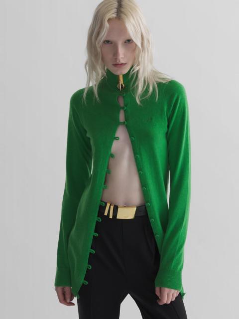 MUGLER green cashmere open cardigan