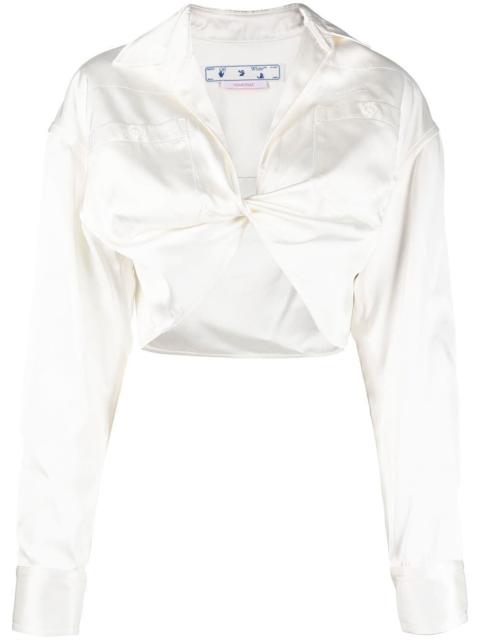 Off-White twisted crop shirt