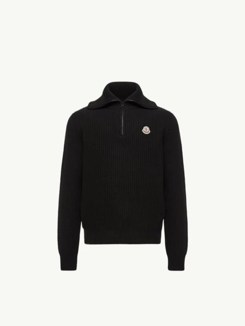 Moncler Logo Rib Wool Turtleneck