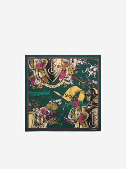 Burberry etched-Knight silk scarf